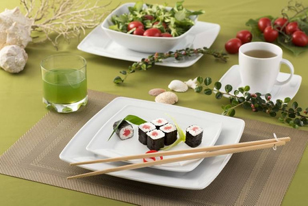 Lubiana zestaw obiadowo kawowy dla 6 osób 30 elementów Victoria biały