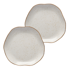 Lubiana komplet dwóch talerzy 25cm Stone Age beżowy