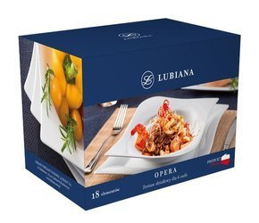 Zestaw obiadowy dla 6 osób, 18 elementów Opera biały
