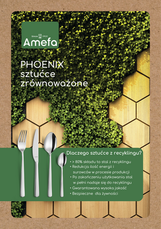 Amefa Phoenix komplet sztućców z recyklingu dla 6 osób 24 części w pudełku