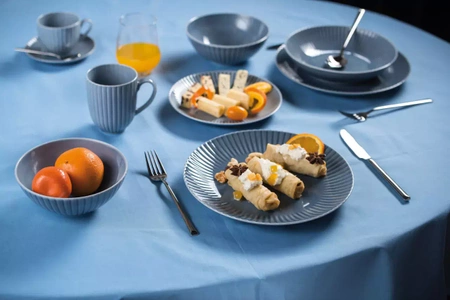 Lubiana zestaw obiadowy dla 6 osób 18 elementów Daisy Seaside szaroniebieski