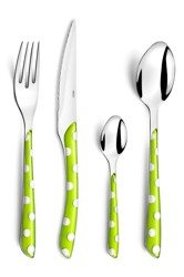 Eclat Dots komplet sztućców dla 6 osób 24 części w zielony