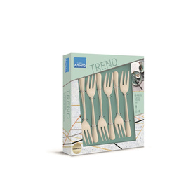 Amefa Austin komplet widelczyków do ciasta dla 6 osób szampańskie