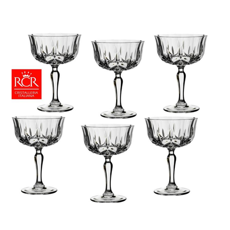 Bohemia komplet 6 kieliszków do szampana płaskie 240ml Opera