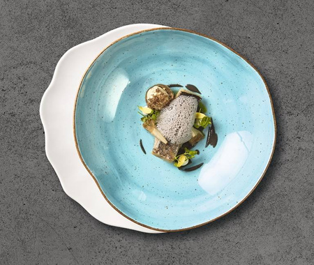 Lubiana Stone Age salaterka 285mm MORSKI ręcznie malowany