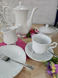 Garnitur do kawy dla 6 osób 12 elementów Iwona biały