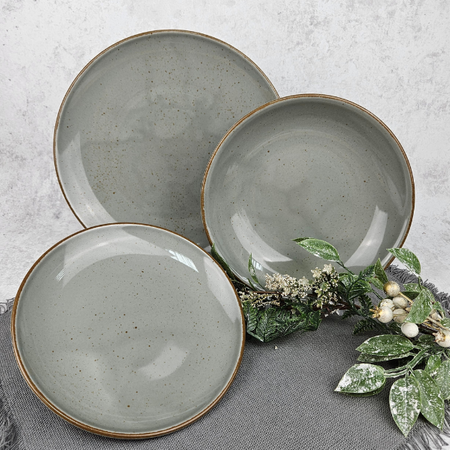 Lubiana komplet talerzy dla 6 osób 18 elementów ART SZARY