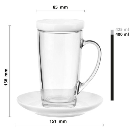 Kubek ze spodkiem i wieczkiem 400 ml Alex