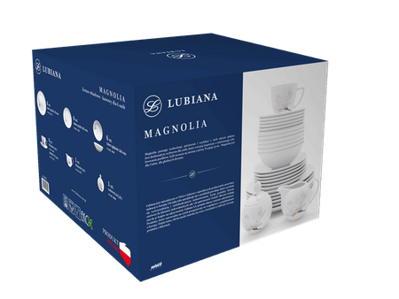 Zestaw obiadowo kawowy dla 6 osób 32 elementów Boss/Dorota/Venus MAGNOLIA