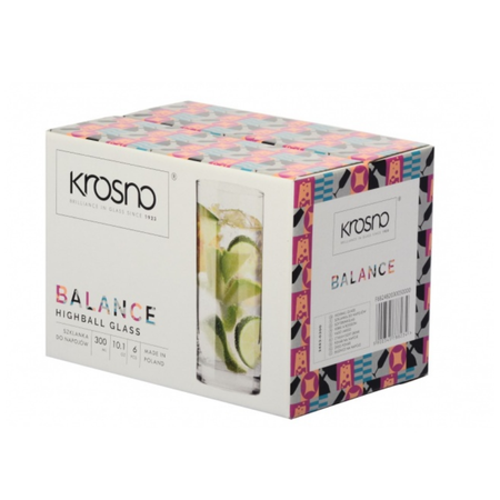 Balance Krosno komplet 6 szklanek 300ml do napojów Balance