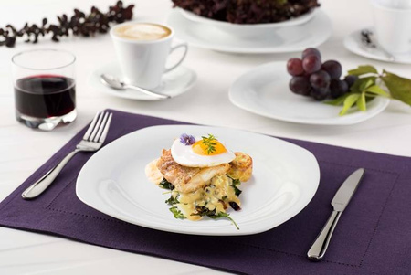 Komplet obiadowo kawowy dla 6 osób 30 elementów  Elegance biały