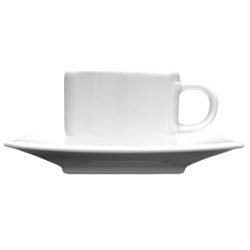 Lubiana Komplet filiżanka ze spodkiem 80ml / 125mm Victoria HOTEL biała
