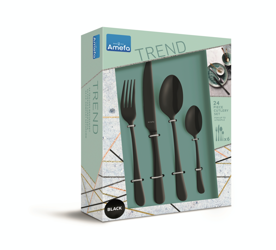 Amefa Austin komplet sztućców dla 6 osób 24 części w pud. prezentowym CZARNE
