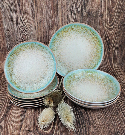 Lubiana komplet talerzy dla 6 osób 18 elementów Boss Turquesa