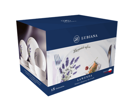 Zestaw obiadowy dla 6 osób, 18 elementów Boss LAWENDA