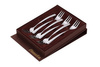 Amefa Aurora komplet 6 widelczyków do ciasta w pudełku brązowym