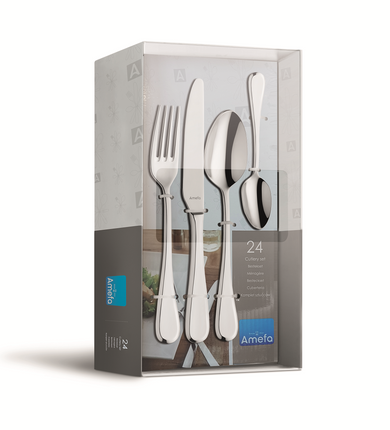 Amefa Drift komplet sztućców dla 6 osób 24 części w pud. prezentowym
