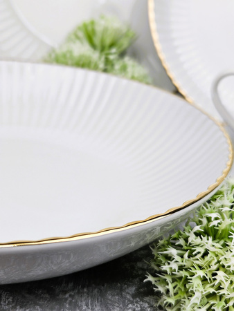 Zestaw obiadowo kawowy dla 6 osób 30 elementów Daisy Gold Line