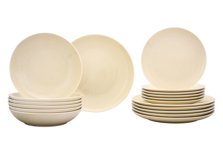 Lubiana Zestaw obiadowy dla 6 osób, 18 elementów Modern kremowy