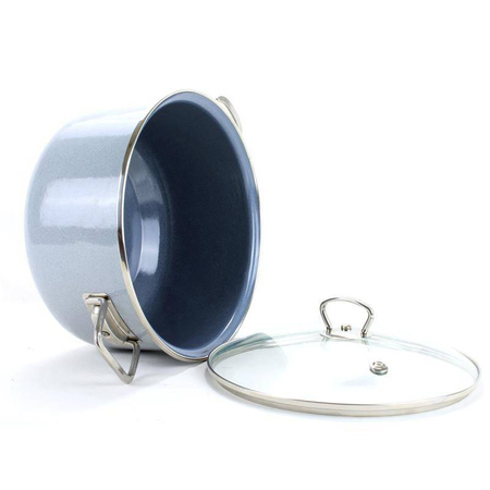 Komplet 4 garnków emaliowanych Belis błękitny