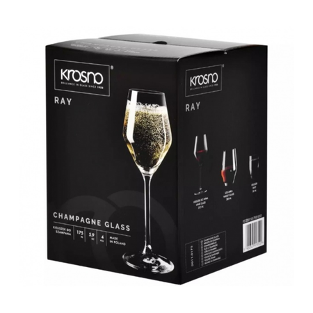 Krosno komplet 4 kieliszków 220ml do szampana Ray