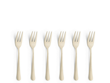 Amefa Austin komplet widelczyków do ciasta dla 6 osób szampańskie