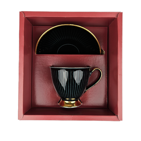 Filiżanka 250ml ze spodkiem Dalia Obsydian