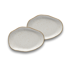 Lubiana komplet 2 talerzy płytkich 210mm Stone Age beżowy