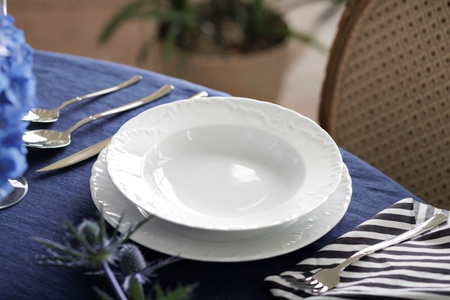 serwis obiadowy dla 6 osób 25 elementów Rococo biały