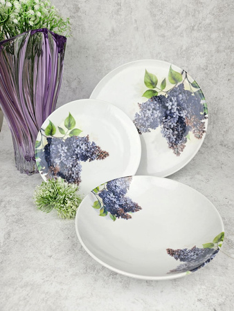 zestaw talerzy dla 6 osób 18 el. Bez/Lilak