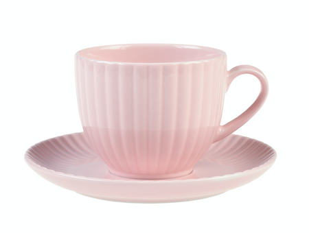 Lubiana zestaw obiadowo kawowy dla 6 osób 30 elementów Daisy Sunset różowy