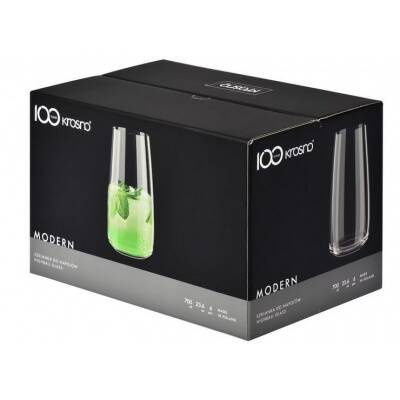 Modern wysoka szklanka do napojów 620 ml komplet 6 sztuk