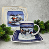 Lubiana garnitur śniadaniowy z kubkiem 3 elementy ZIMOWE MIASTECZKO