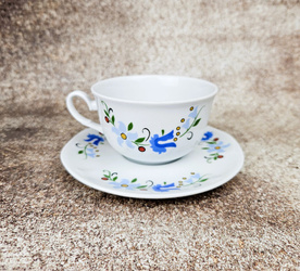 Jastra filiżanka niska 200ml/spodek 145mm dekorowana