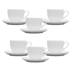 Daisy komplet 6 filiżanek 200ml/spodek 145mm biały