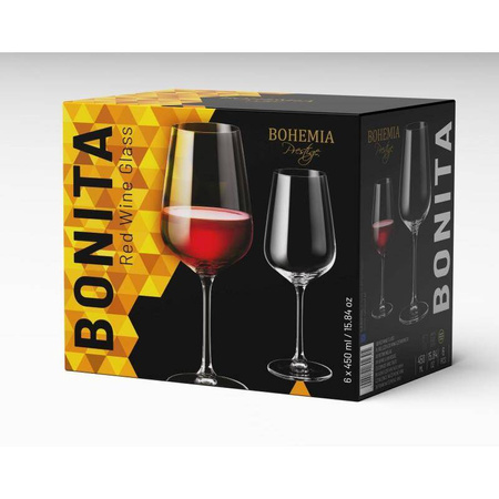 Bohemia komplet 6 kieliszków 450ml Bonita