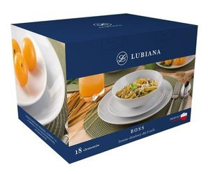 Lubiana Zestaw obiadowy dla 6 osób, 18 elementów Boss biały
