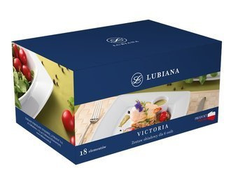Zestaw obiadowy dla 6 osób, 18 elementów Victoria biały