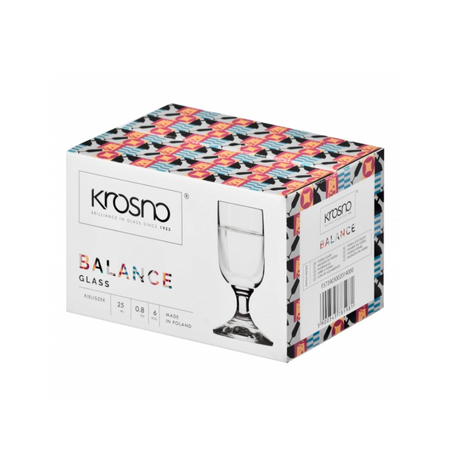 Krosno komplet 6 kieliszków na nóżce 25ml do wódki Balance