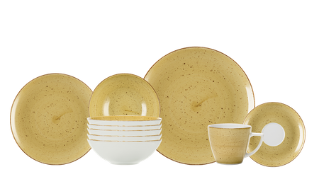 Lubiana Zestaw obiadowo kawowy dla 6 osób 30 elementów Boss/Beata/Dorota ŻÓŁTY