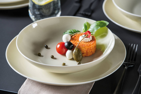 Lubiana Zestaw obiadowy dla 6 osób, 18 elementów Modern kremowy