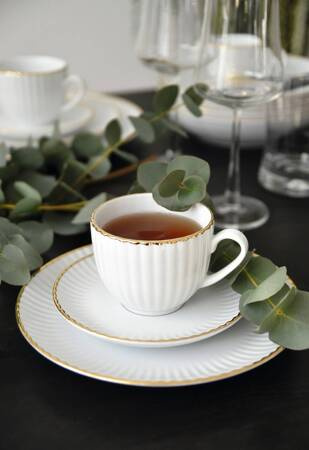 Lubiana komplet filiżanka ze spodkiem 200ml/145mm Daisy złoto