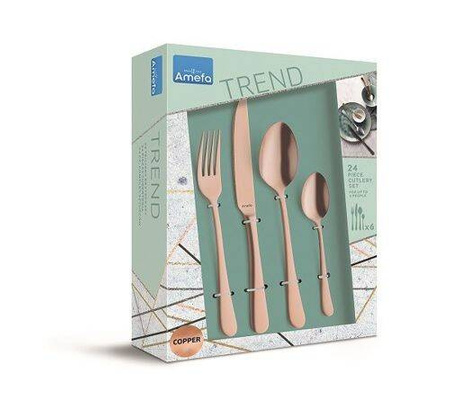 Amefa Austin komplet sztućców dla 6 osób 24 części w pud. prezentowym MIEDZIANE