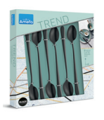 Amefa Austin komplet 6 łyżeczek do latte czarne