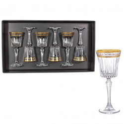 Bohemia komplet 6 kieliszków do wina 230ml Dorato