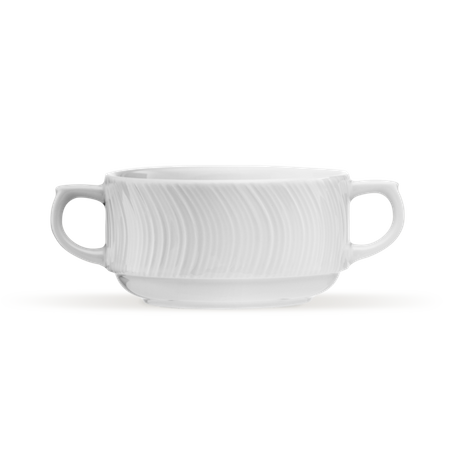 Komplet bulionówka ze spodkiem 300ml/155mm River-Premium biały