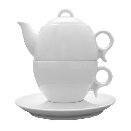 Komplet do herbaty czajnik/filiżanka /spodek 300ml/280ml/165mm Bola II biały
