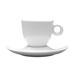 Komplet filiżanka ze spodkiem 80ml / 125mm Bola biały