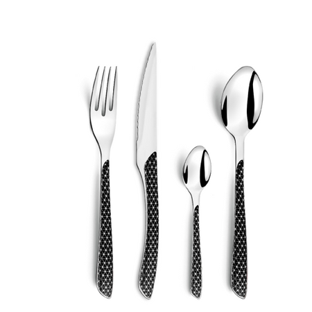 Eclat komplet sztućców dla 6 osób 24 cz. czarny w pud.