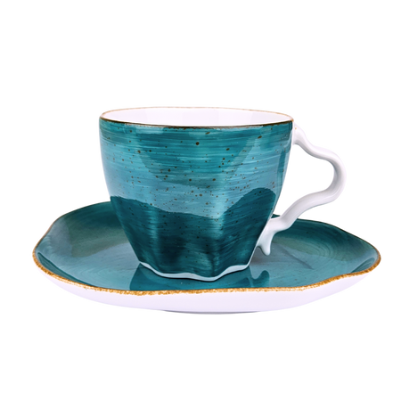 Komplet filiżanka/spodek 2/4 Stone Age turkusowy